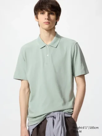 Unisex AIRism bomuldspiqué-poloskjorte