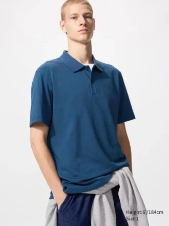 Unisex AIRism bomuldspiqué-poloskjorte