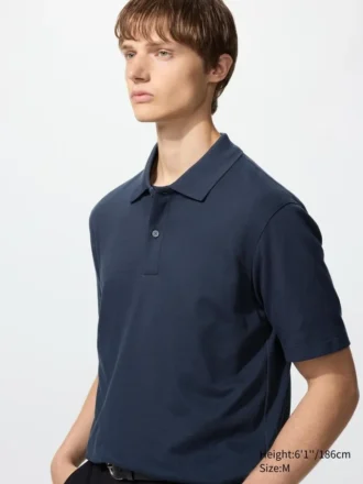 Unisex AIRism bomuldspiqué-poloskjorte
