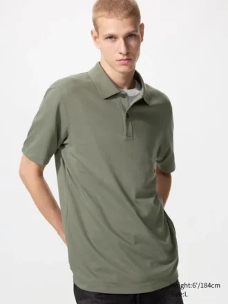 Unisex AIRism bomuldspiqué-poloskjorte