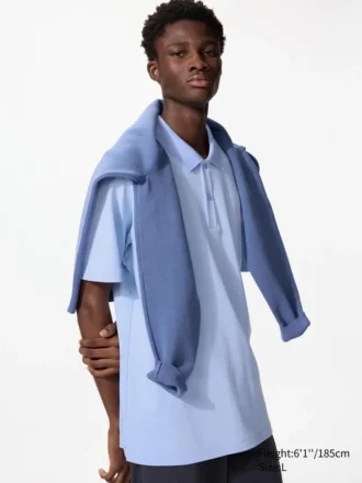 Unisex AIRism bomuldspiqué-poloskjorte