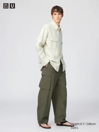Unisex-cargobukser med bred benvidde