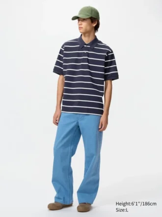 Unisex Dry Pique stribet Poloer-skjorte | Brede striber