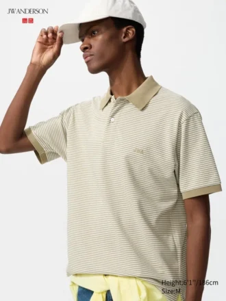 Unisex Dry Pique stribet Poloer-skjorte | Smal stribe