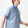 Unisex Dry Pique stribet Poloer-skjorte | Smal stribe