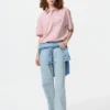 Unisex Dry Pique stribet Poloer-skjorte | Smal stribe