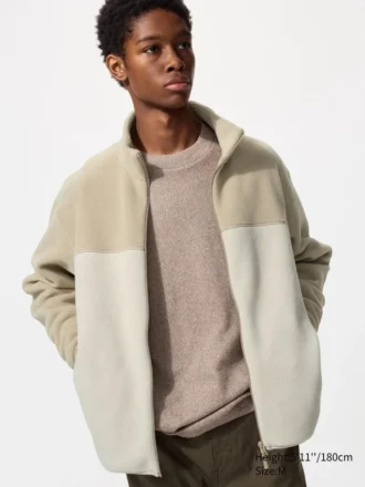 Unisex fleecejakke med gennemgående lynlås | Color Block