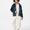 Unisex fleecejakke med gennemgående lynlås | Color Block