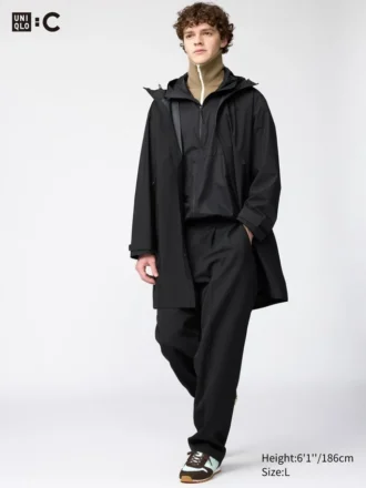 Unisex plisserede, brede, koniske bukser