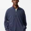 Unisex pullover med halv lynlås