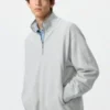 Unisex pullover med halv lynlås