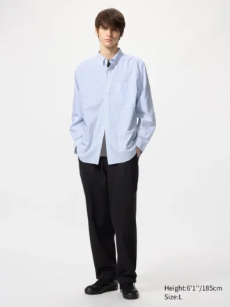 Unisex-skjorte i bredvævet stof | Button-down | Ternet