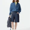 Unisex-skjorte i let denim
