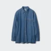 Unisex-skjorte i let denim