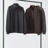 Unisex-sweatshirt med børstet overflade og halv lynlås