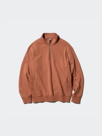 Unisex sweatshirt med halv lynlås