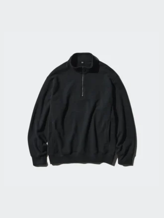 Unisex sweatshirt med halv lynlås