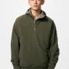 Unisex sweatshirt med halv lynlås
