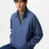 Unisex sweatshirt med halv lynlås