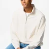 Unisex sweatshirt med halv lynlås