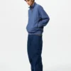 Unisex sweatshirt med halv lynlås