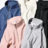 Unisex sweatshirt med halv lynlås