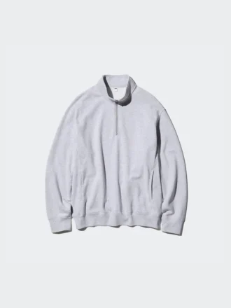 Unisex sweatshirt med halv lynlås