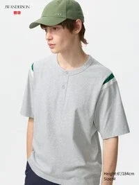 Unisex T-shirt med henley-hals