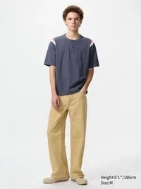 Unisex T-shirt med henley-hals