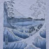 Unisex Ukiyo-E Blue UT grafisk T-shirt