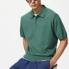 Unisex vaskbar strikket polo-sweater | Kort ærme