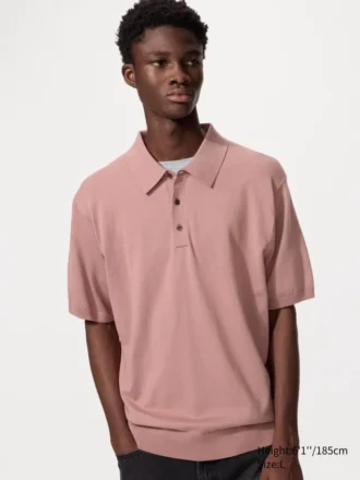 Unisex vaskbar strikket polo-sweater | Kort ærme