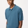 Unisex vaskbar strikket polo-sweater | Kort ærme