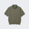 Unisex vaskbar strikket polo-sweater | Kort ærme