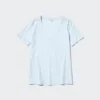 V-hals T-shirt i slubbet bomuld til kvinder