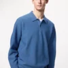 Vaskbar 3D Knit polo til mænd | Langærmede T-shirts