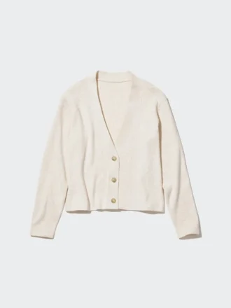 Vaskbar ribstrikket cardigan til kvinder