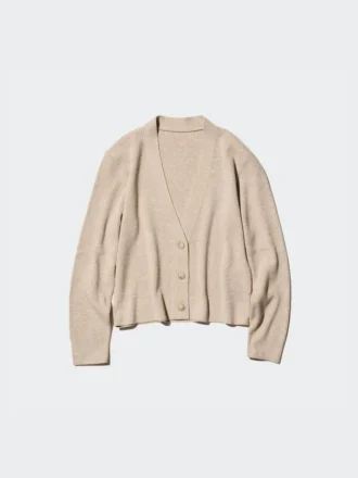 Vaskbar ribstrikket cardigan til kvinder