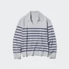 Vaskbar ribstrikket polo-sweater til kvinder | Stribet