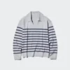 Vaskbar ribstrikket polo-sweater til kvinder | Stribet