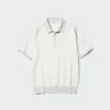 Vaskbar strikket polo-sweater til mænd | Korte ærmer | Stribet