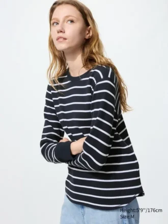 Waffle-T-shirt til kvinder | Stribet